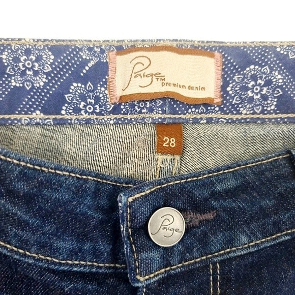 Paige Women's Jimmy Jimmy Size 28 Straight Cut Denim Jeans Size 28 - Picture 3 of 6